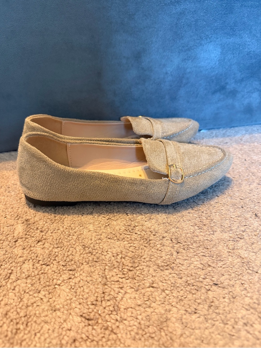 Women's Tan Suede Pointed Loafers - Classic Slip-On - Picture 2 of 4